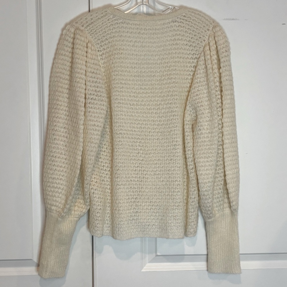 Ulla Johnson Lara Ivory Alpaca Blend Tie Neck Sweater M - Picture 6 of 8